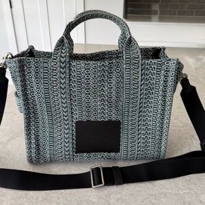 Chic Marc Jacobs Blue Jean Tote with Woven Texture